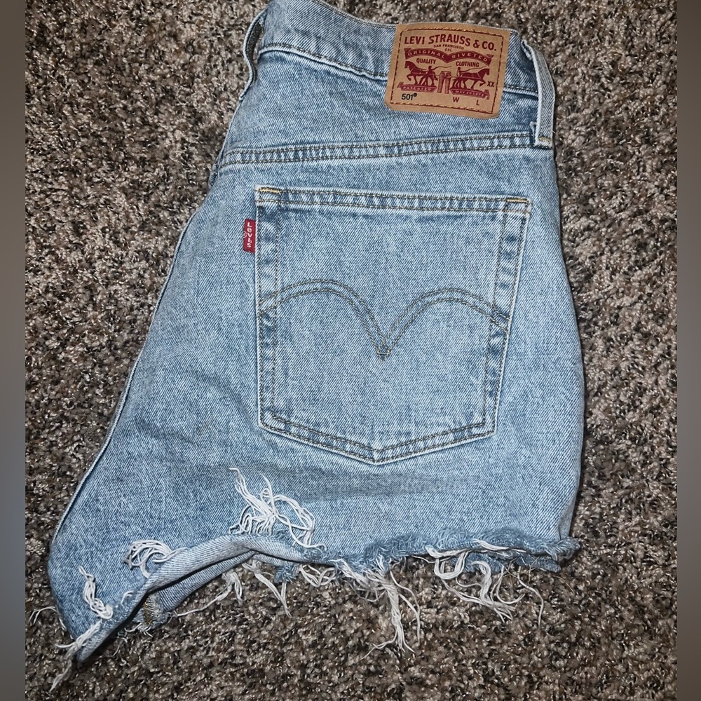 Levi 501 light wash shorts
